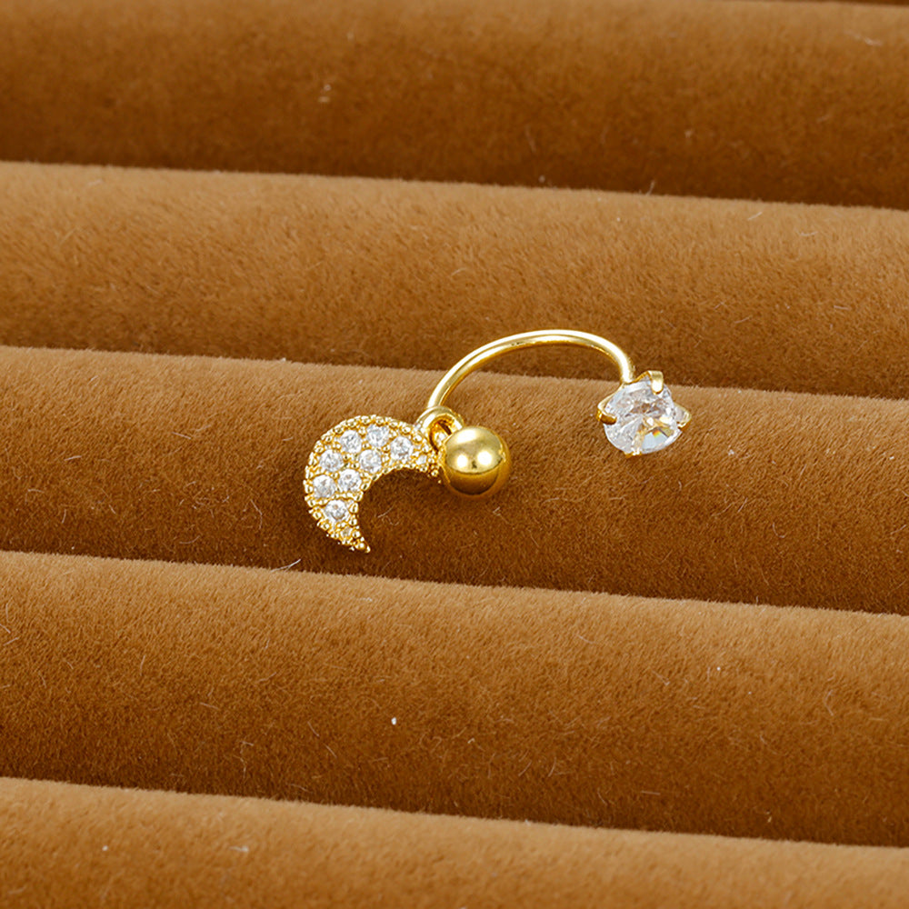 Shaped Piercing Flower Zircon Ear Bone Earrings