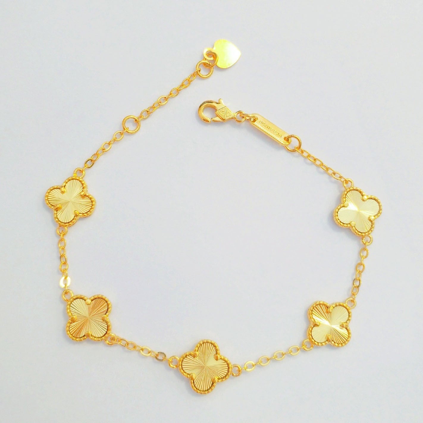 Vietnam Placer Gold Four-leaf Clover Female Simulation Brass Gold-plated Pork Bracelet