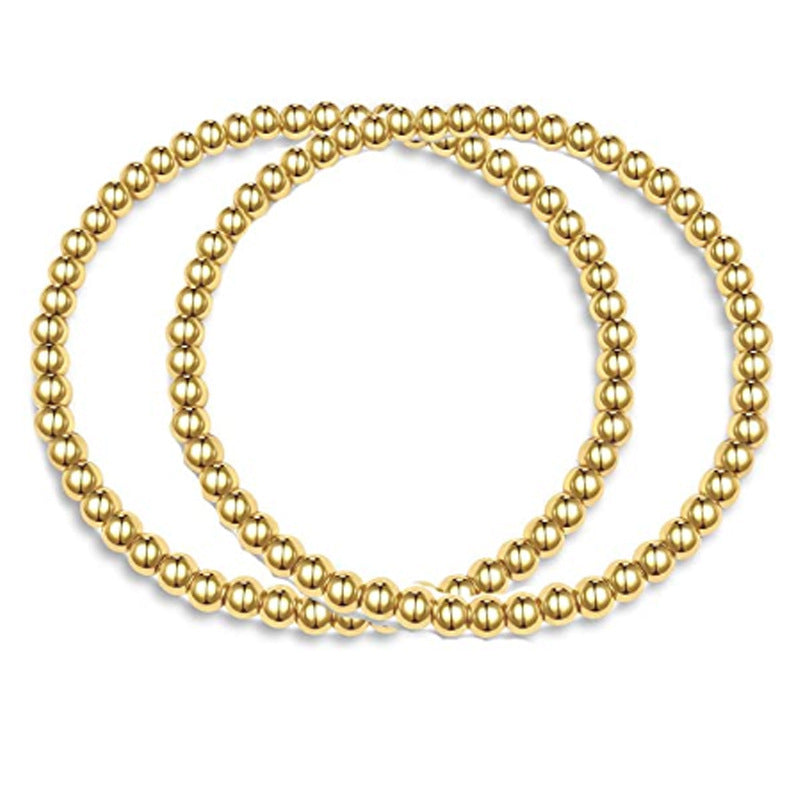 Women's Copper Golden Balls Chain Beach Style Bracelets