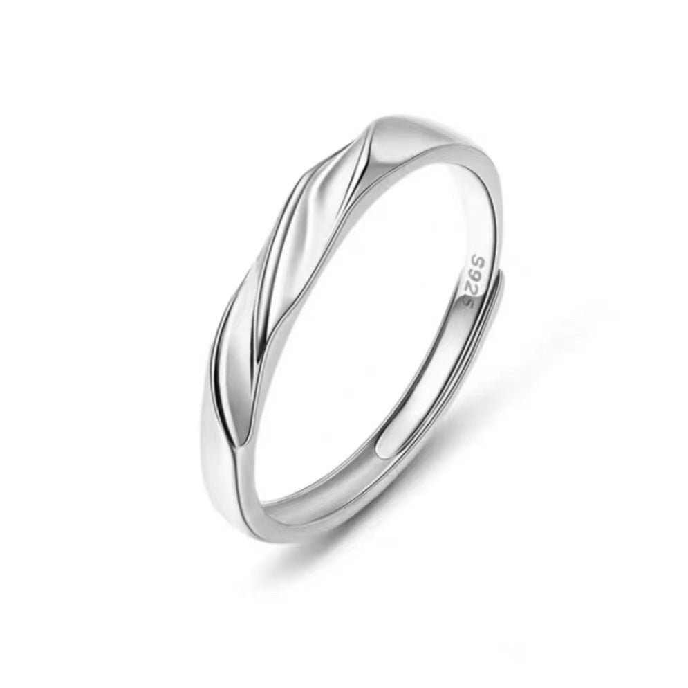 Mobius Strip Love Frequency Couple Open Adjustable Female Rings