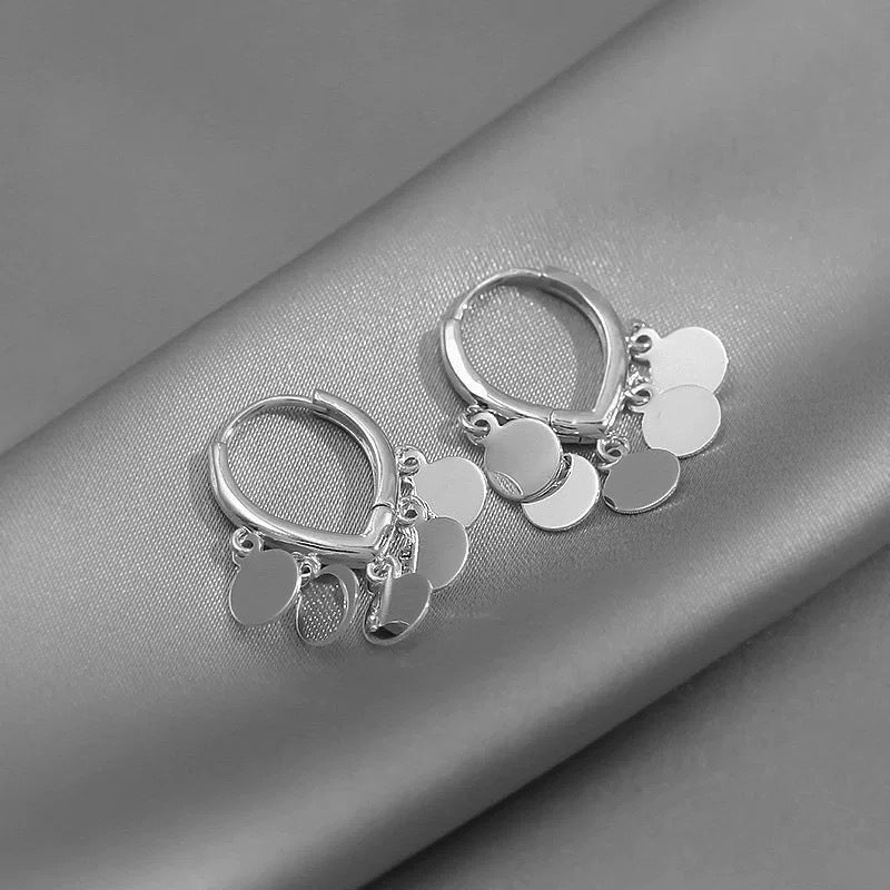 Women's Retro Style Love Sequins Clip Temperamental Minority Design High-grade Fashion Ear Buckle