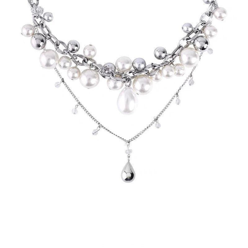 Women's Pure White Muses Exquisite Pearl High Necklace