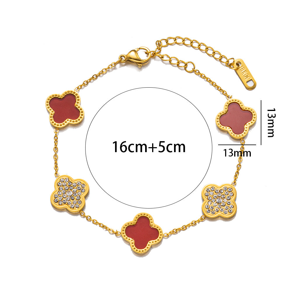 Diamond Rose Gold Fashion Charm Pork Bracelet