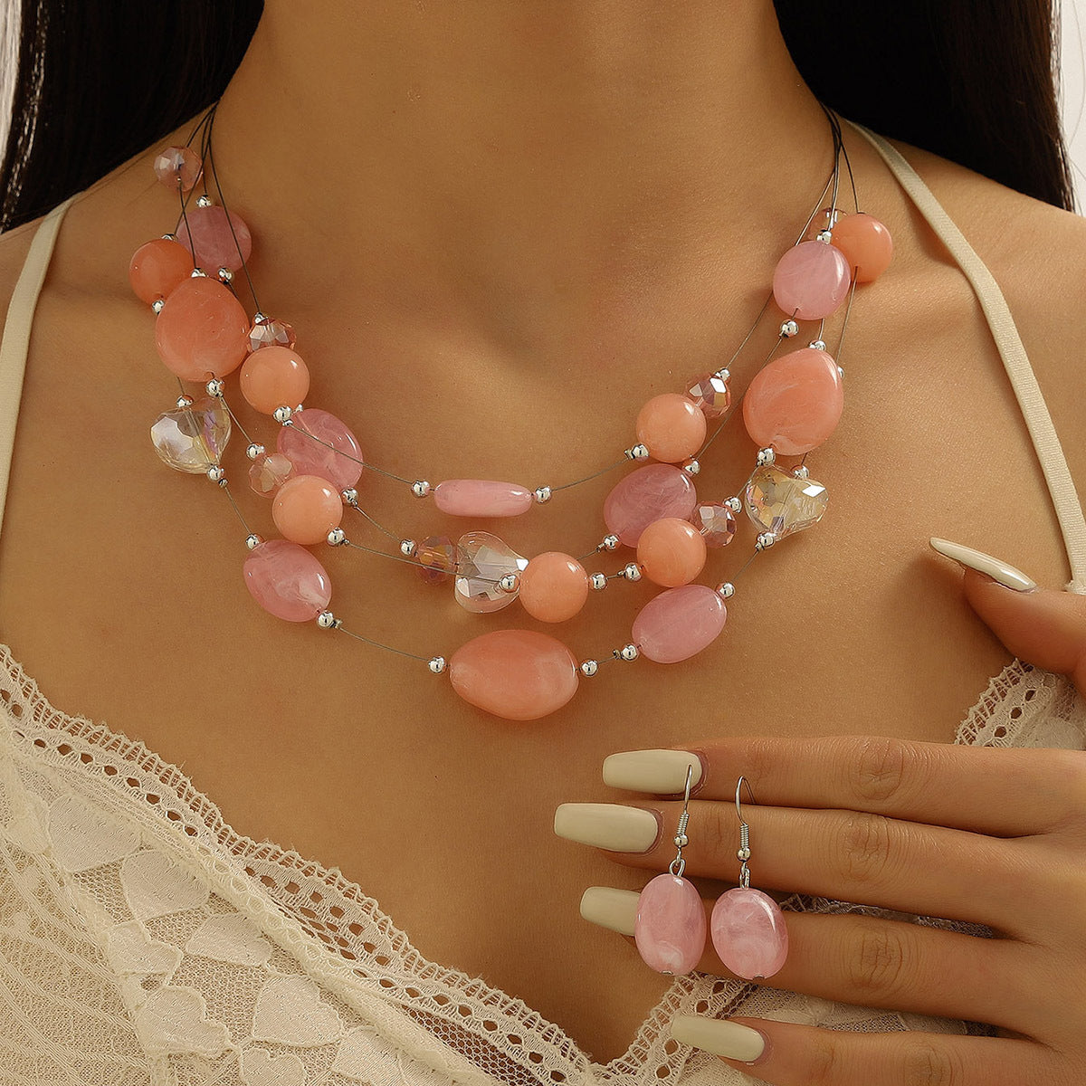 Colorful Beaded Turquoise Fashion Elegant High-grade Jewelry Set