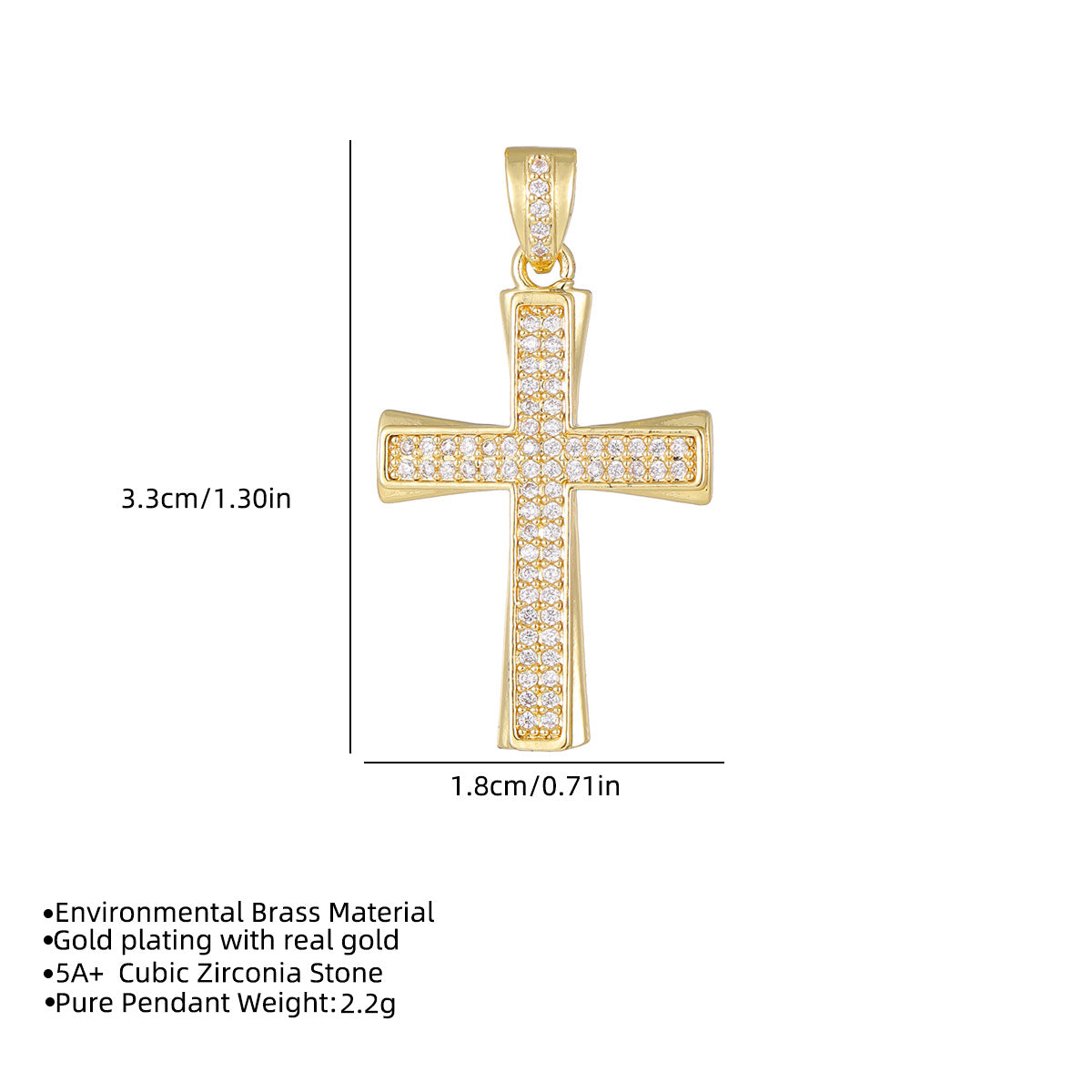 Plated Real Gold Micro Inlaid Color Zircon Pendants