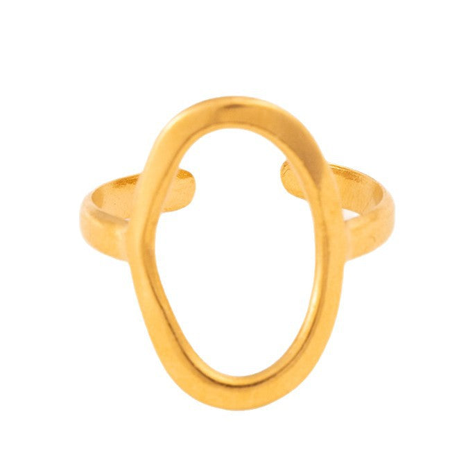 Steel Open Geometric Titanium No Fading Vacuum Electroplating Oil Pressure Rings