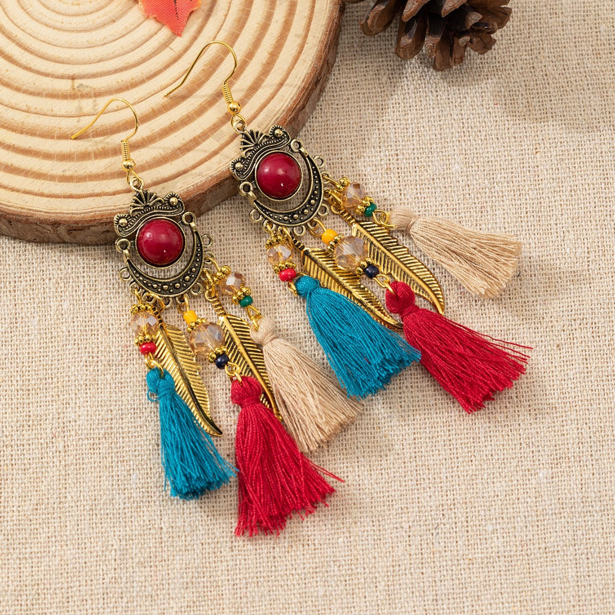 Style Retro Long Fringe Ear Hook Bohemian Yunnan Earrings