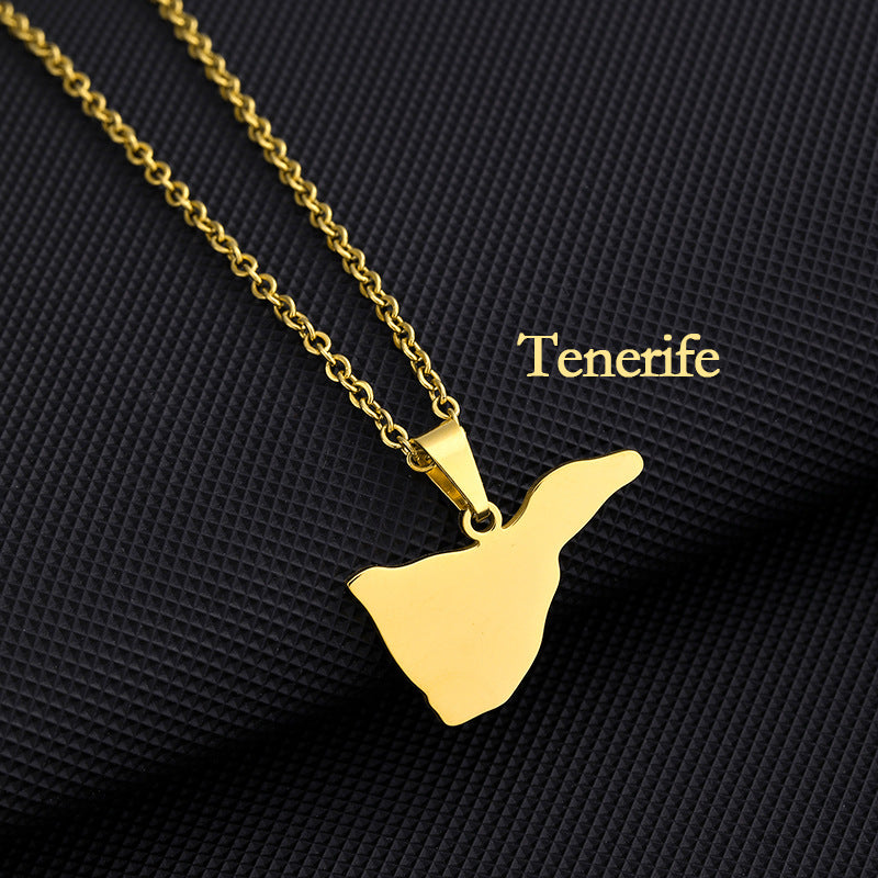Stainless Steel Spanish Canary Islands Unisex Necklace