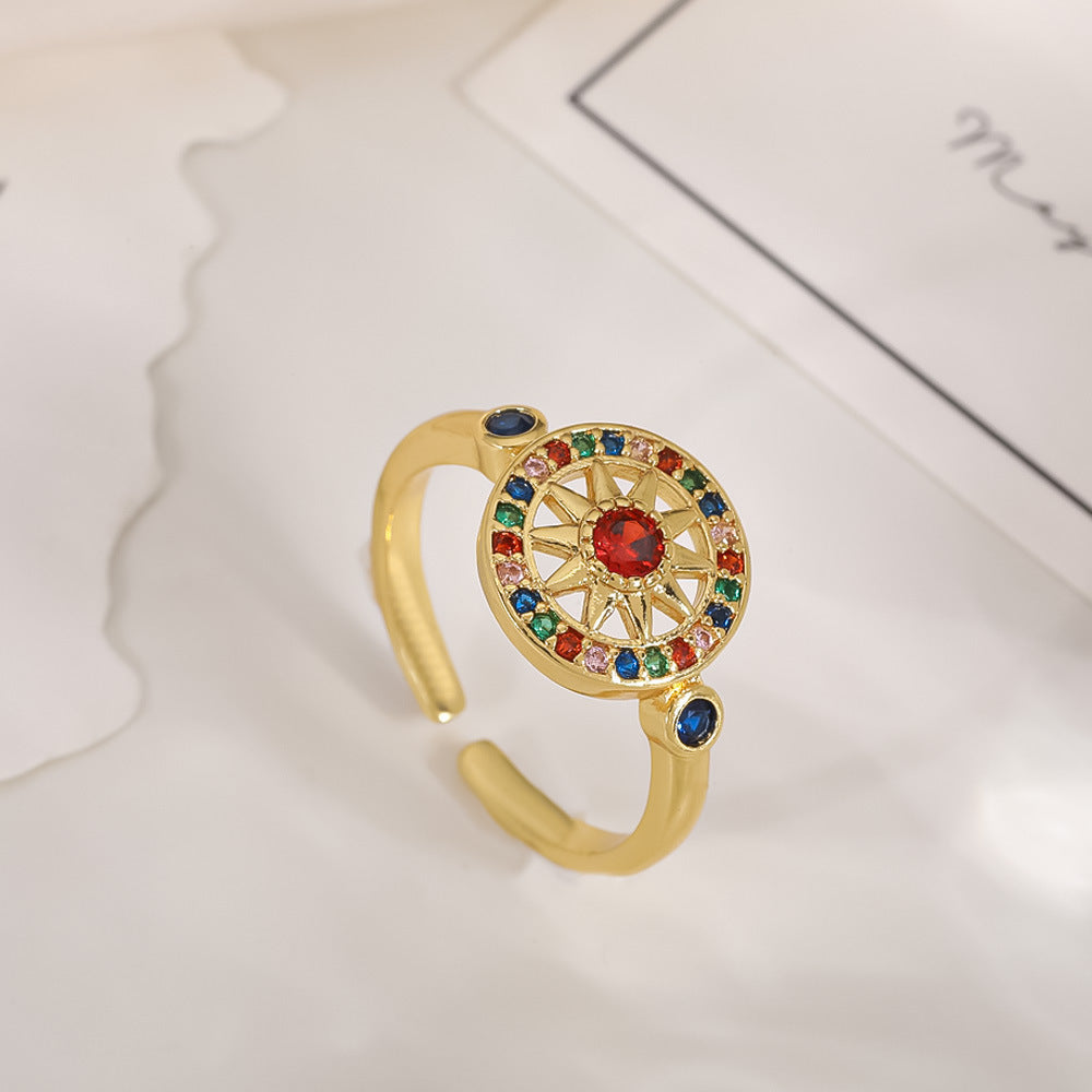 Women's Open-end Zircon Fashionable Classy Simple Cold Feeling Goddess Rings