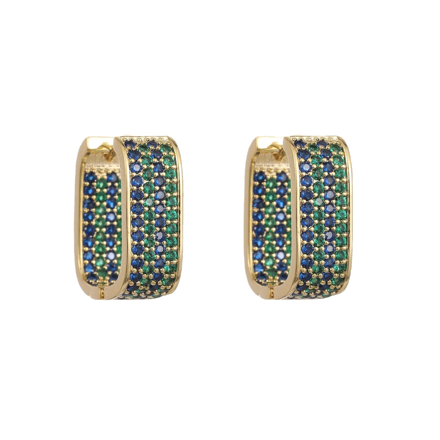 Luxury Style Geometric Simple Female Micro Inlaid Zirconium Unique Design Earrings