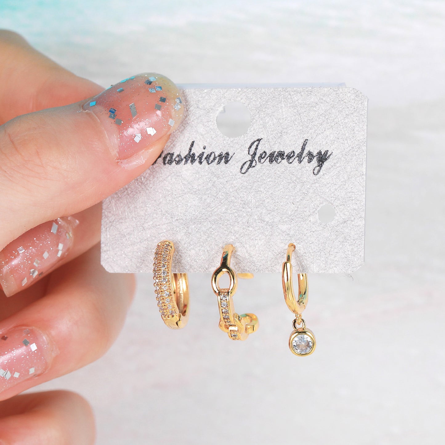 Women's Korean Style Fashion Hot Match Copper Zirconium Finely Earrings