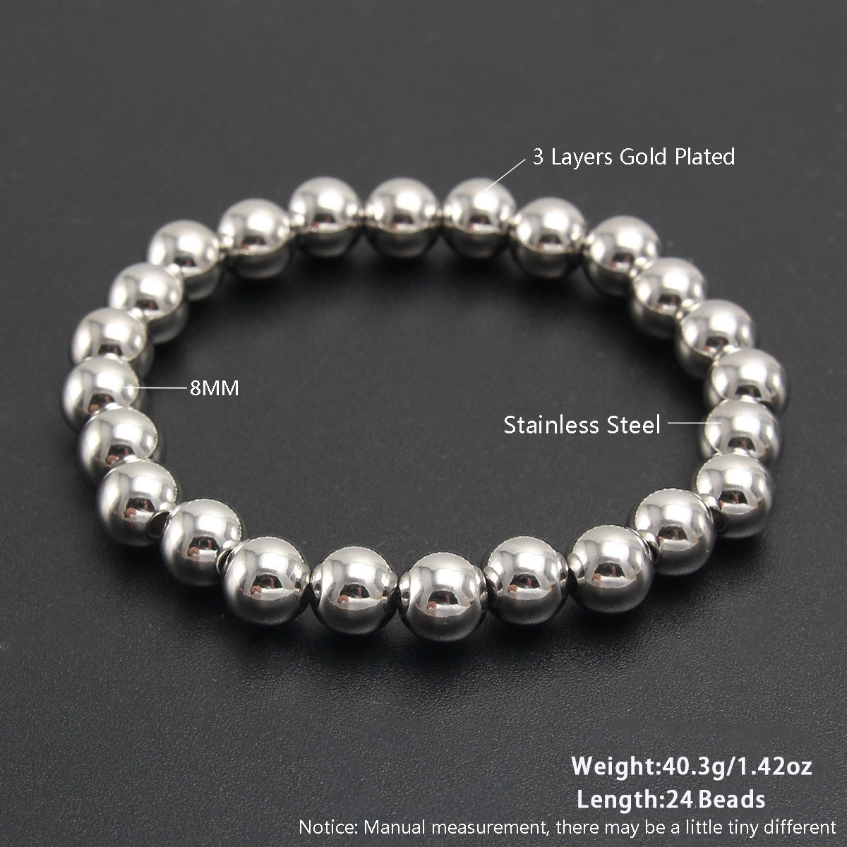 Women's & Men's Stainless Steel Gold-plated Gold Sier Two-color Bracelet