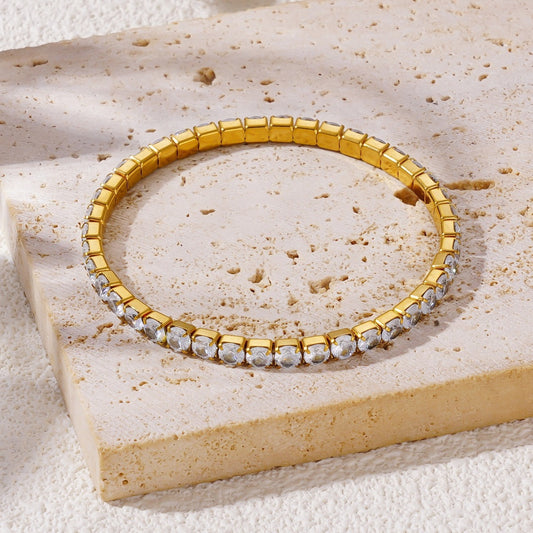 Women's Minimalist Single Row Square Zircon Fashion Simple Full Diamond Bracelets