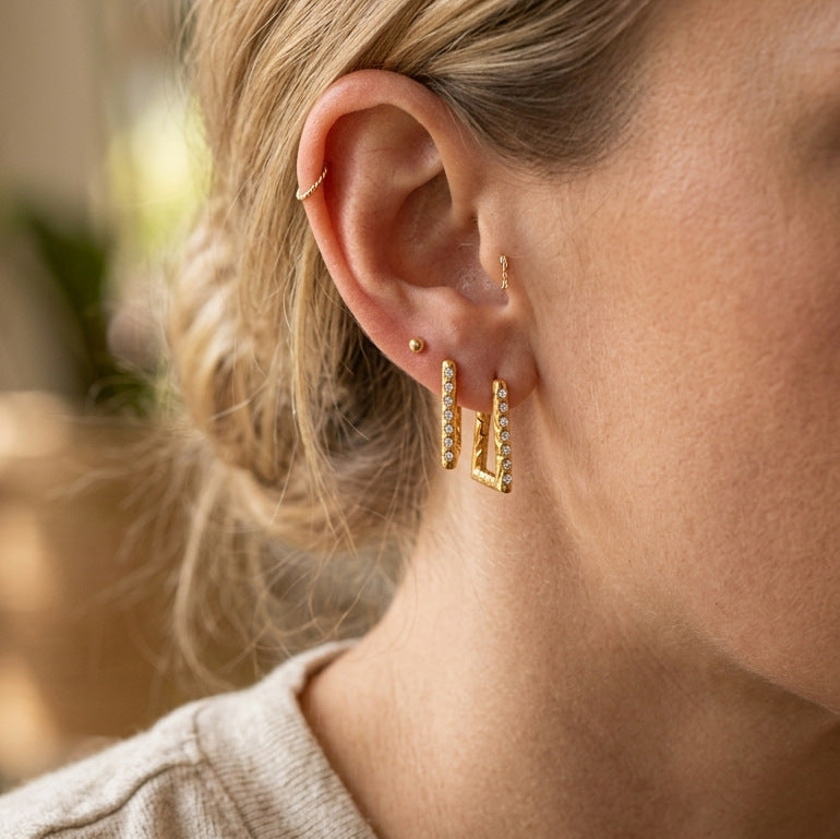 Geometric Square Stainless Steel Light Luxury High-grade Earrings