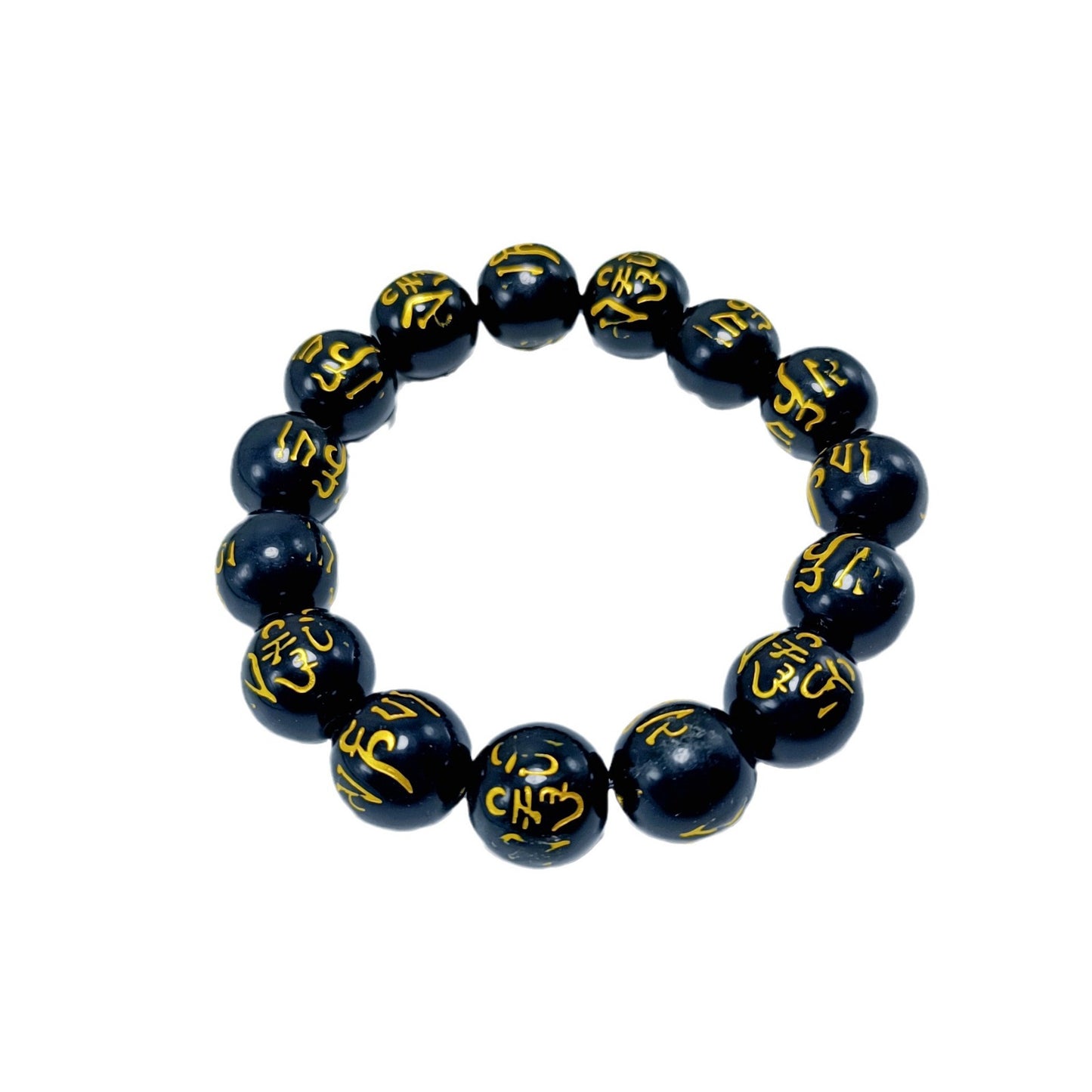 Alluvial Gold Mantra Electroplated Motto Buddha Bracelet