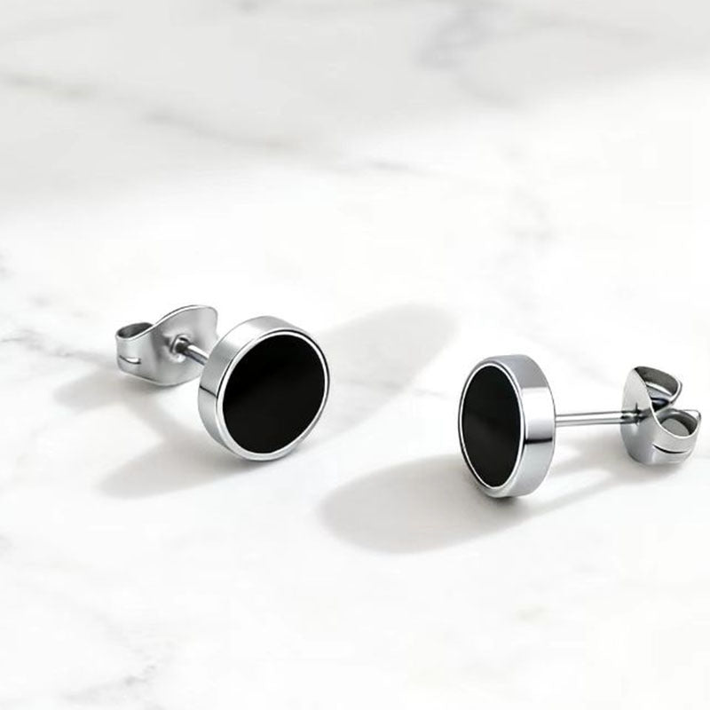 Men's Steel Ear Clip Simple Personality Retro Light Luxury Stud Earrings