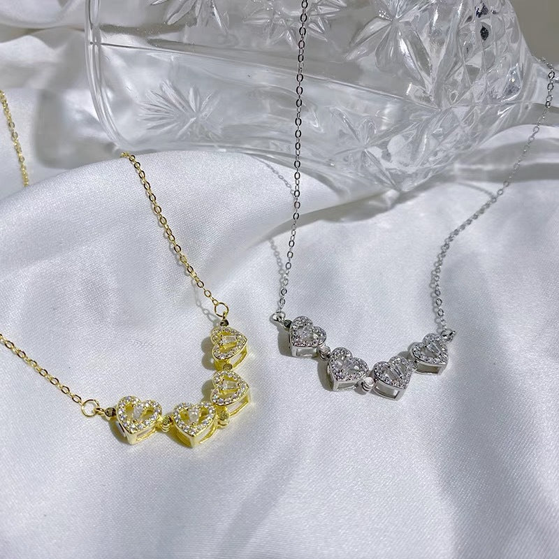 Heart-shaped Clover Niche Design Versatile Advanced Clavicle Necklace