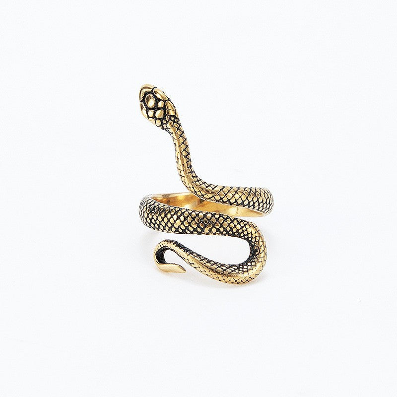 Comfortable Personality Retro Snake Titanium Steel Rings