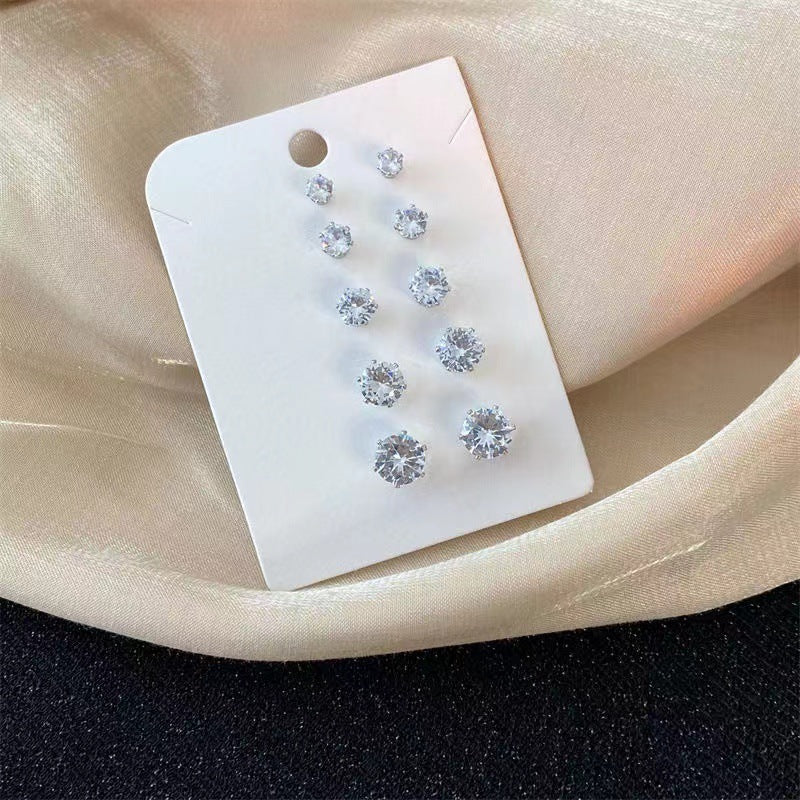 Piercing Flash Strong Magnetic Male Shining Diamond Zircon Suction Bone Stud Earrings