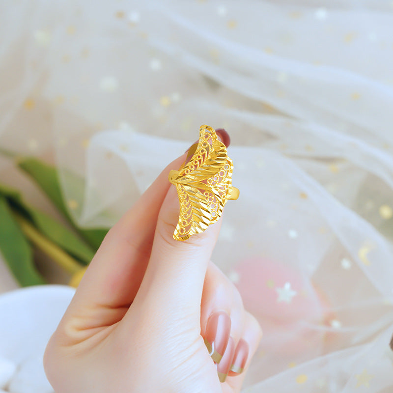 Women's Advanced Design Exaggerated Opening Real Bronze Rings