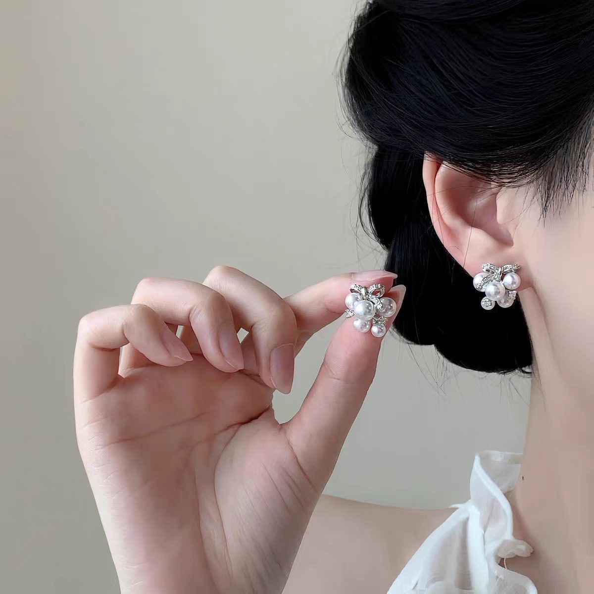 Beads Sweet Dream French Mosquito Coil Ear Clip Earrings