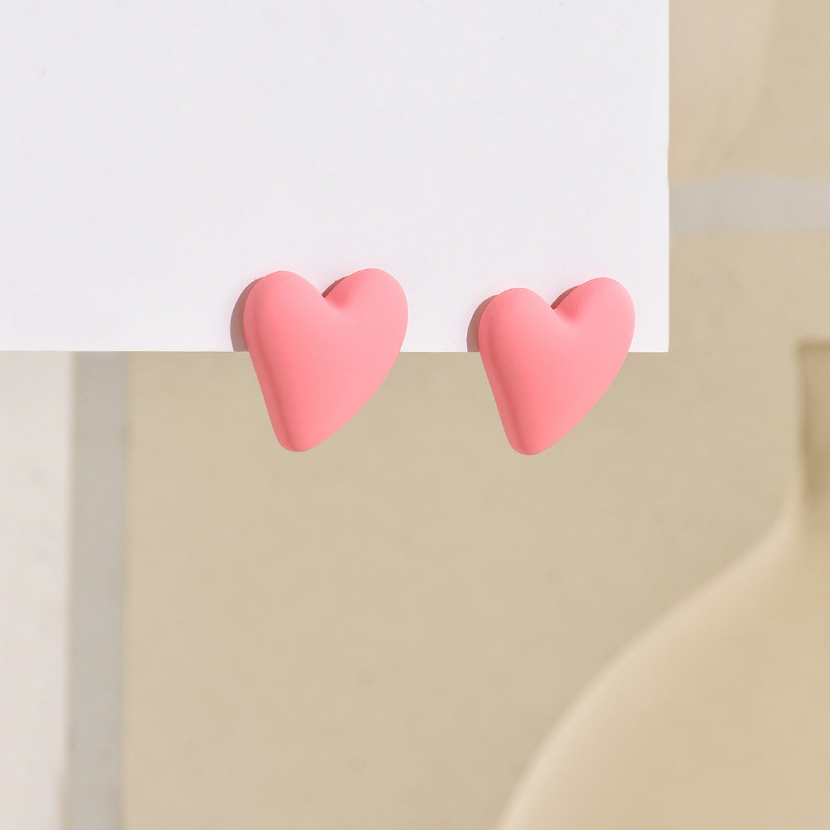 Color Small Love Valentine's Day Simple Fashion Acrylic Earrings