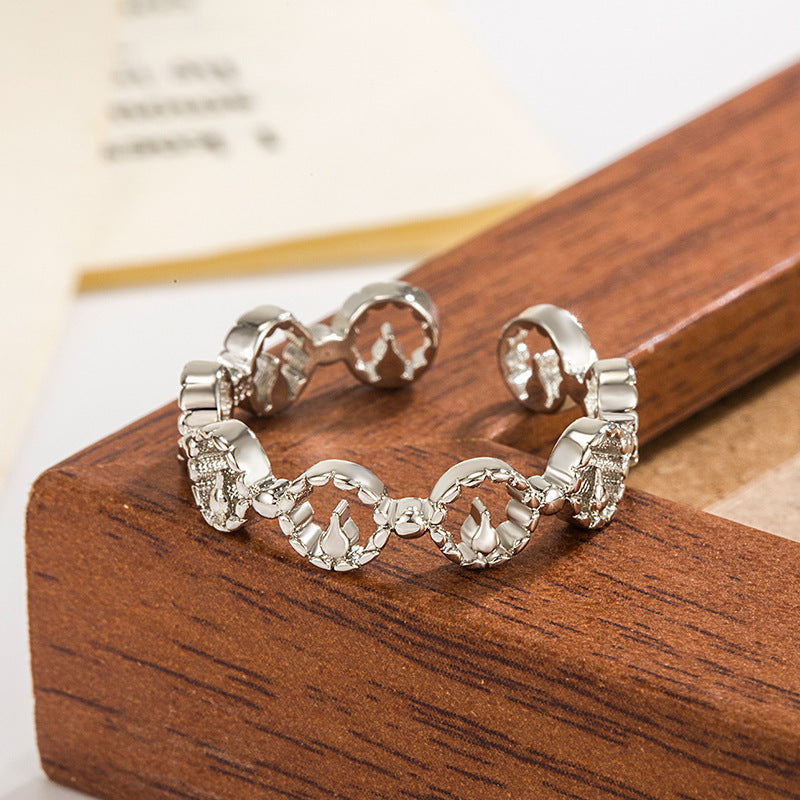 Light Luxury High Sense Niche Hollow Out Index Finger Fashion Ring