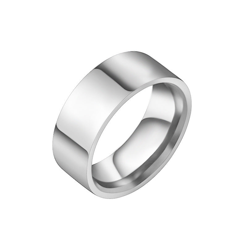 Fashion Simple Glossy Titanium Steel Can Rings