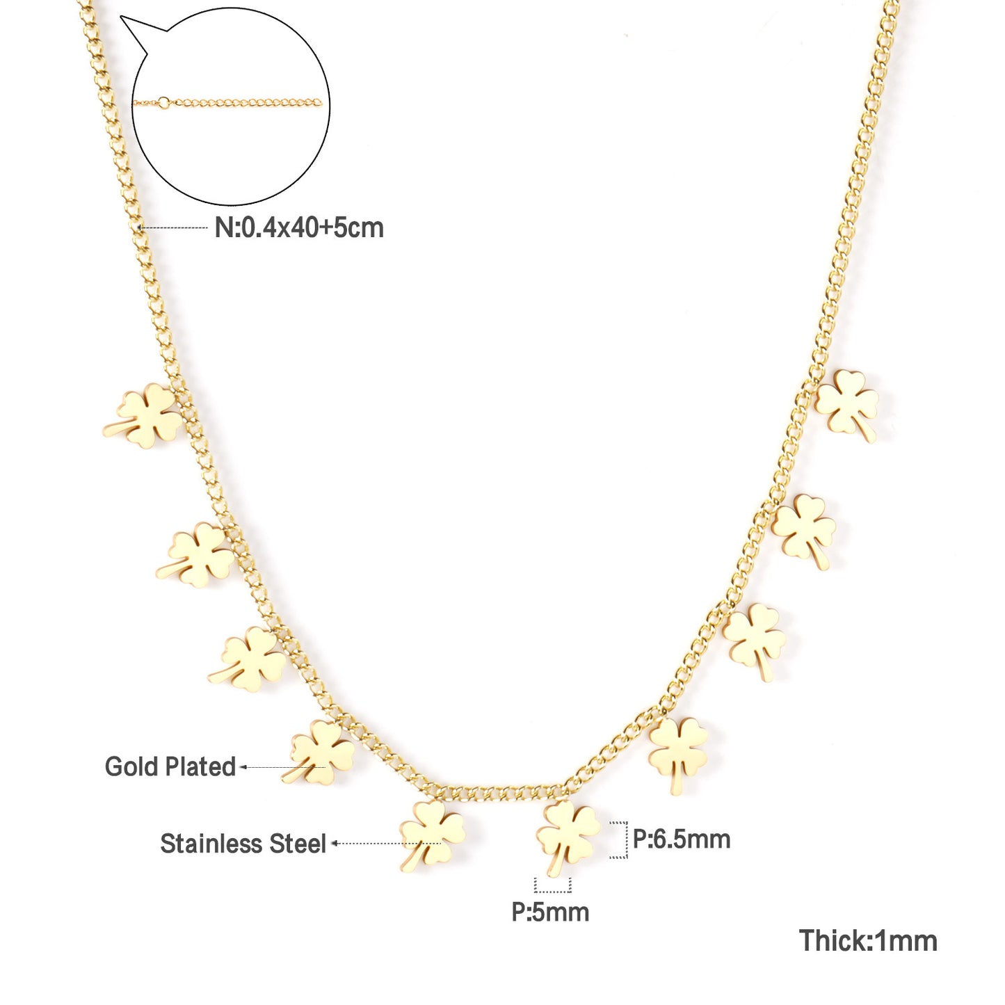Niche High-grade Simple Temperamental Geometric Electroplated Stainless Necklaces