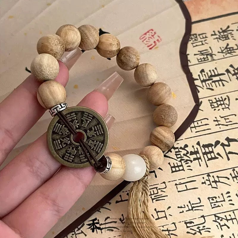 Wooden Beaded Lotus Chinese Zen Niche Vintage Bracelets