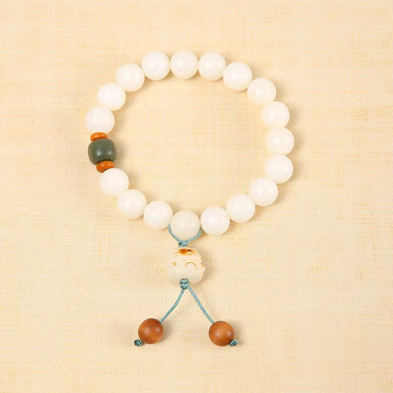 Cat Bodhi Root Female Natural White Jade Seed Pliable Temperament Bracelets
