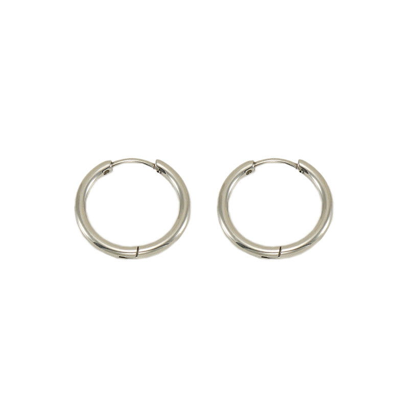 Women's & Men's Stainless Steel Circle Ear Clip Versatile Personality Earrings