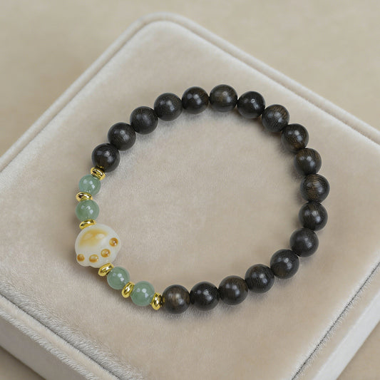 Women's Chacate Eaglewood Single Circle Cat's Paw Bodhi Vintage Buddha Beads Bracelets