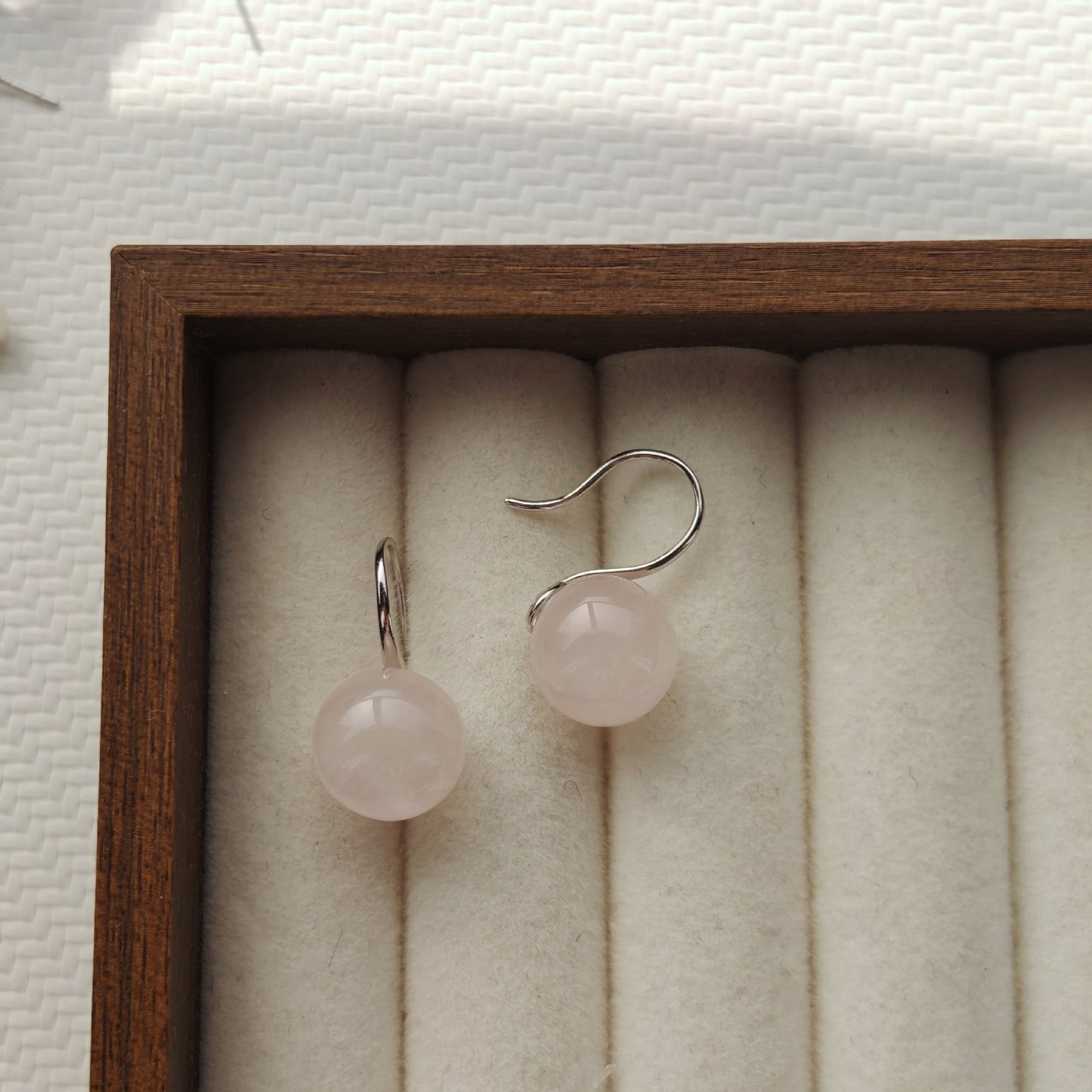 Amethyst Pink Crystal White Sier High Heels Daily Earrings