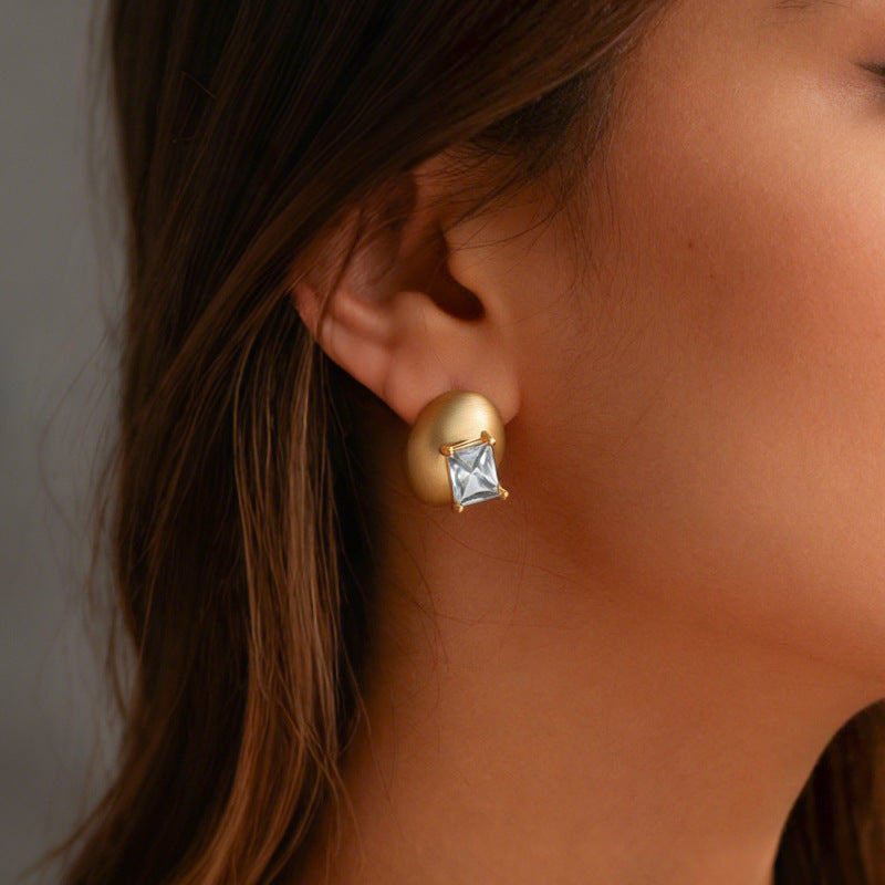 Simple Graceful Real Gold Auricular Needle Ear Rings