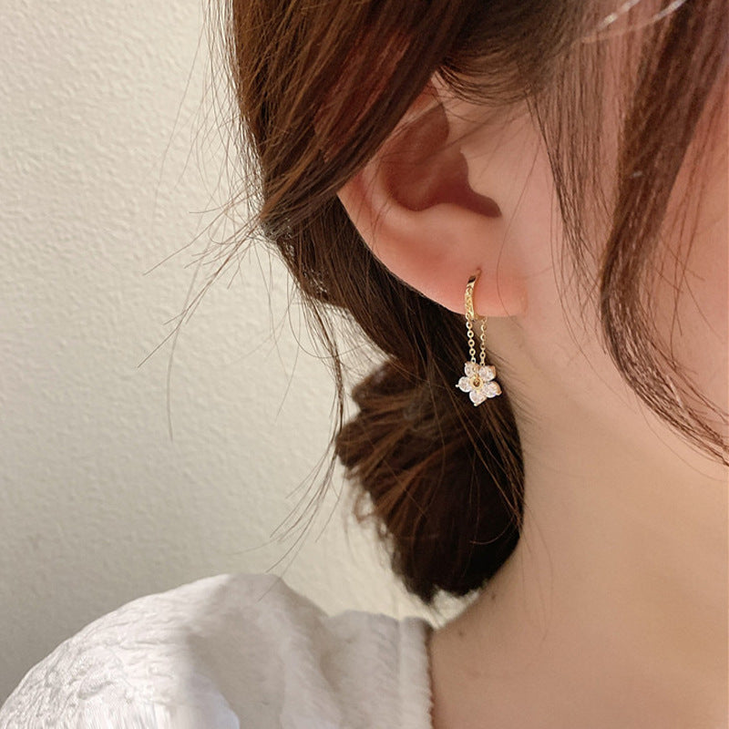 Diamond Flower Female Simple Super Fairy Earrings