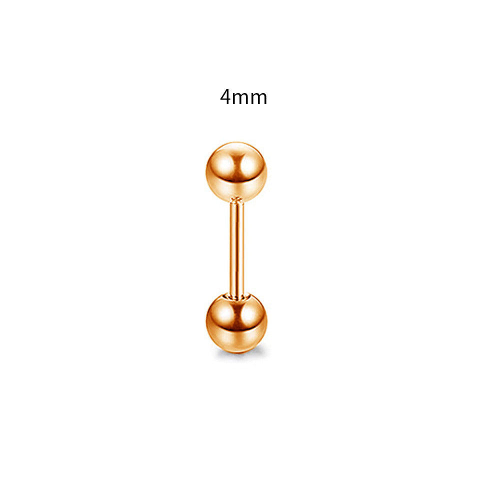 Steel Rod Dumbbell Ball Ear Bone Stud Earrings