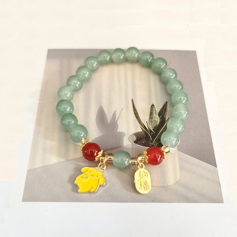 Four-leaf Clover Gold Silk Gourd High-grade Female Girlfriends Fresh Bracelets