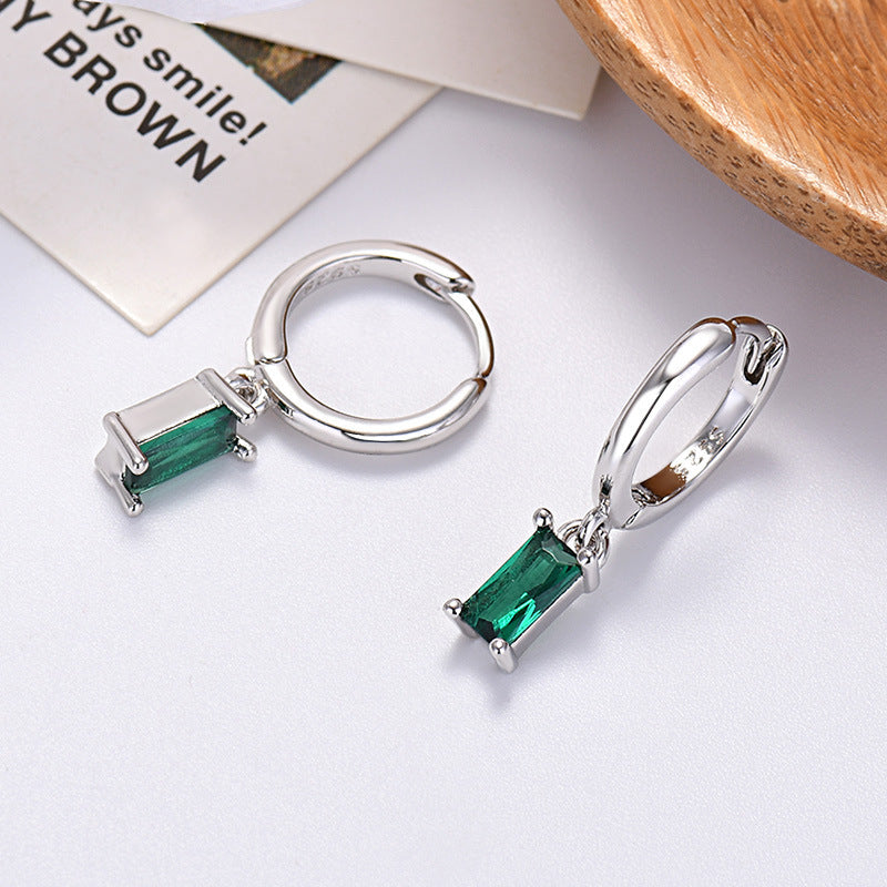 Sier Needle Export Sale Rectangular Color Earrings