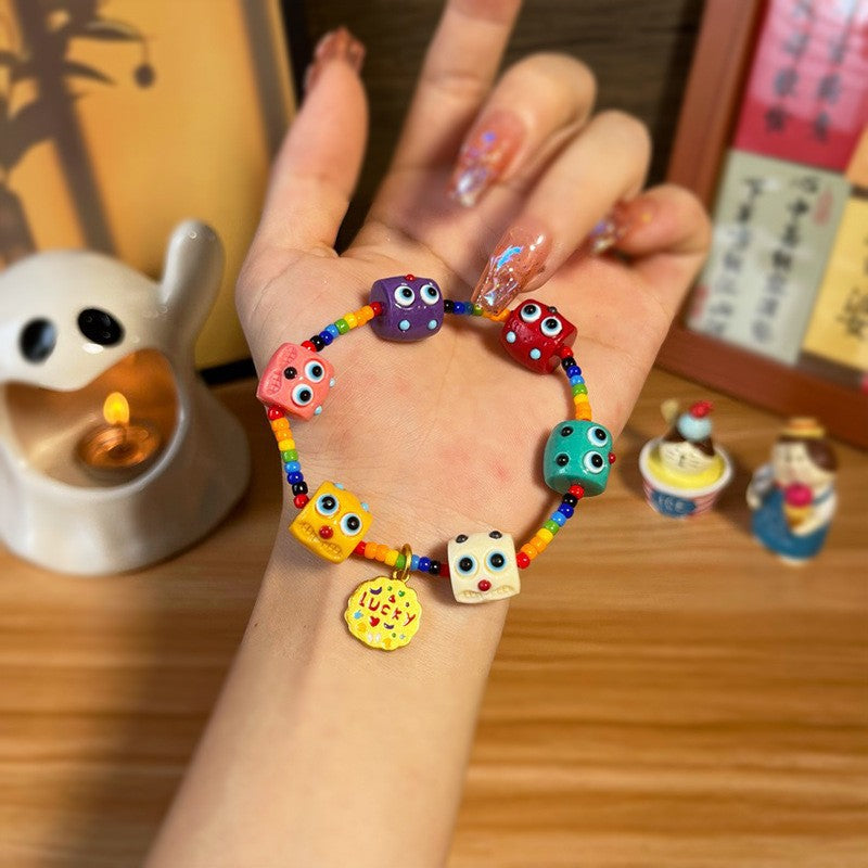 Monster Strawberry Colorful Beaded Female Design Niche Girlfriends Carrying Bracelet