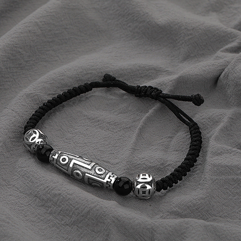 Men's Simple Personality Ethnic Style Handmade Beads Woven Black Bracelet