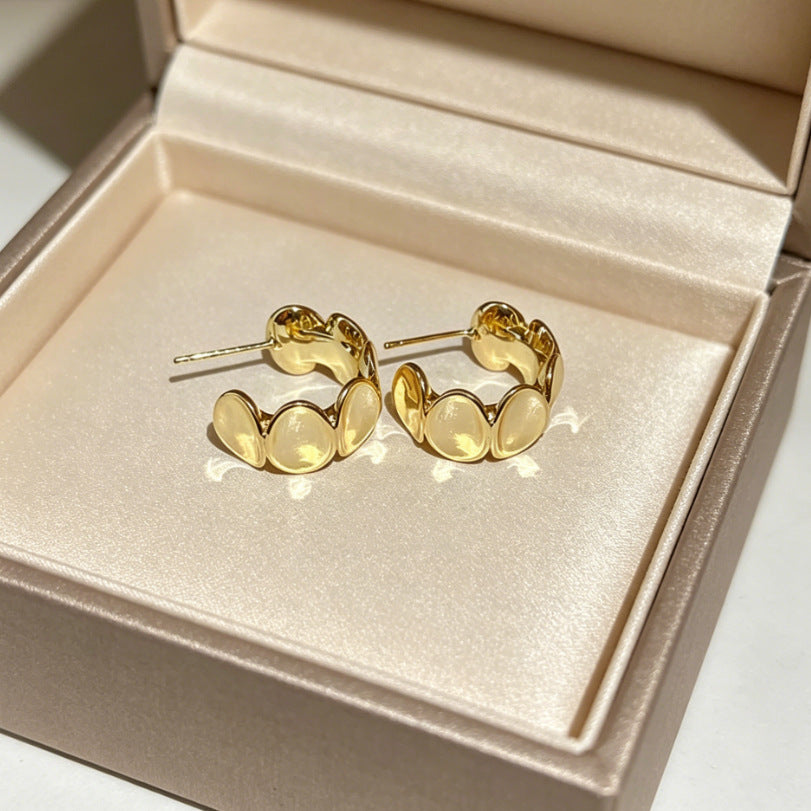 Temperament Inlaid Zircon Delicate Pearl High-grade Light Luxury Korean Style Stud Earrings