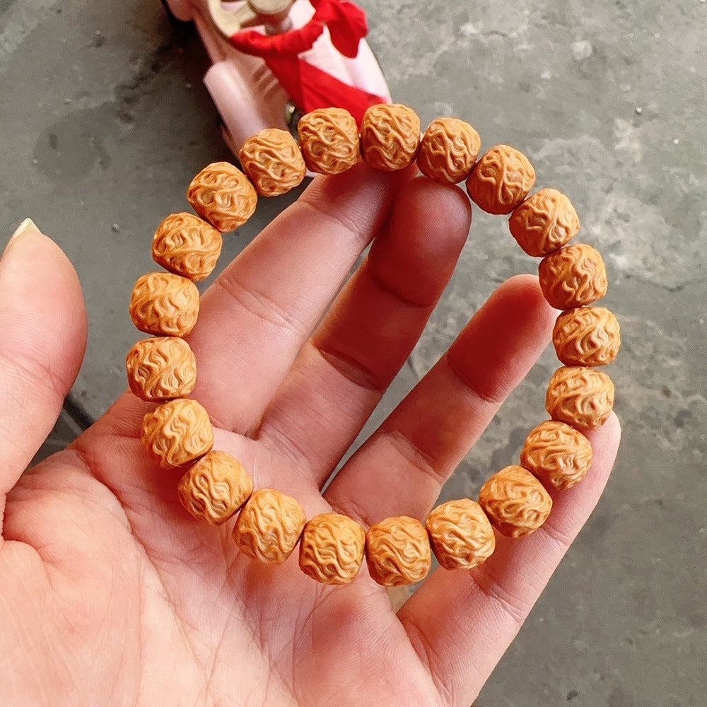 Monkey Head Walnut Glossy Love Fart Peach Single Bracelets