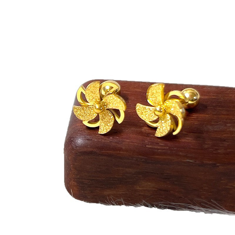 Frosted Clover Refreshing Stylish Fine Threaded Rods Stud Earrings