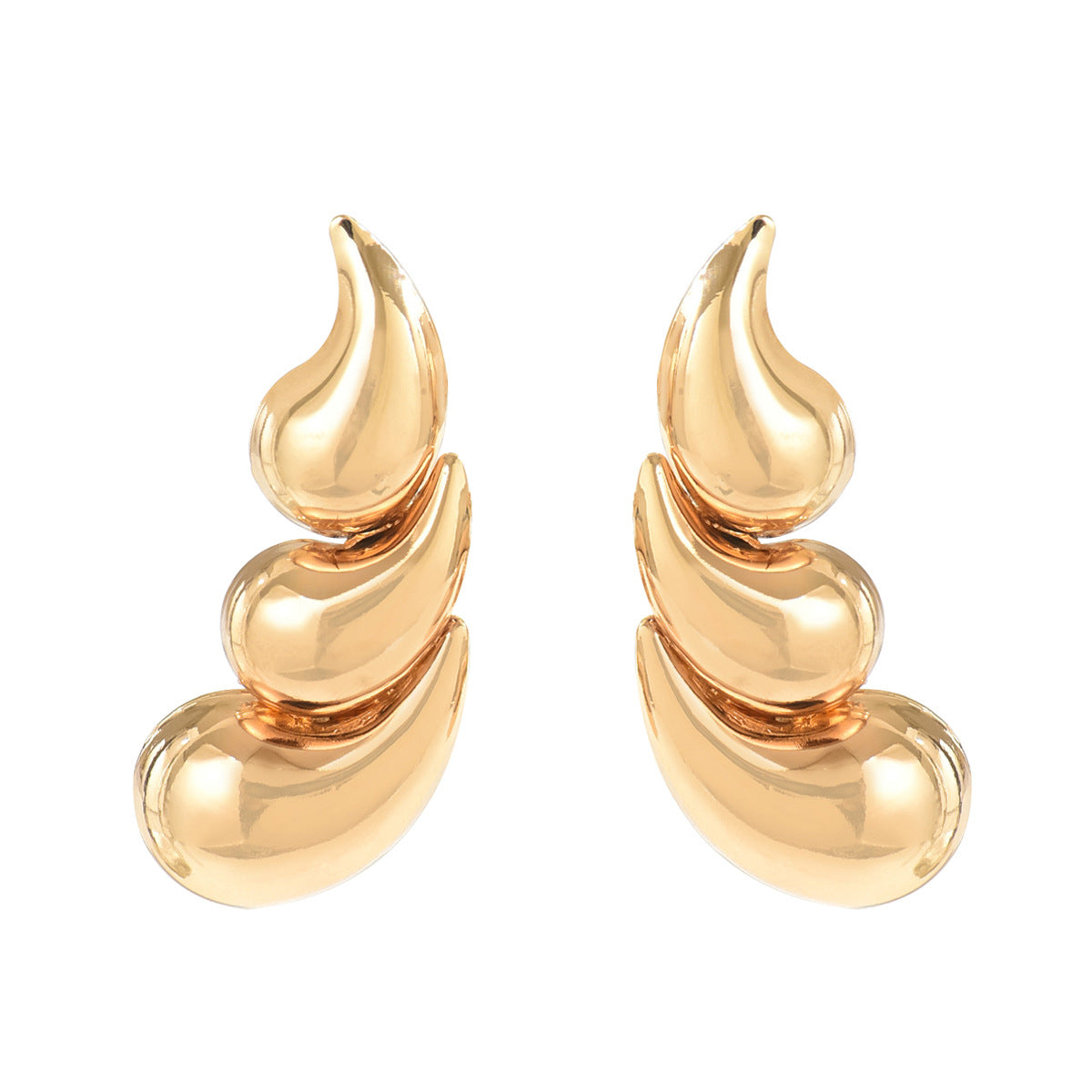 Simple Ladies Water Drop Niche Comma Earrings