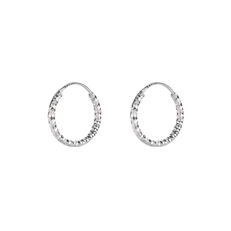 Women's Starry Circle Ear Clip Simple Niche Round Sier Stud Earrings