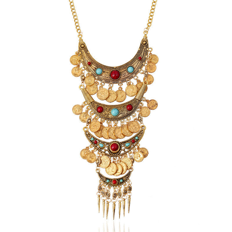 Ethnic Style Exaggerated Alloy Electroplated Bohemian Necklaces