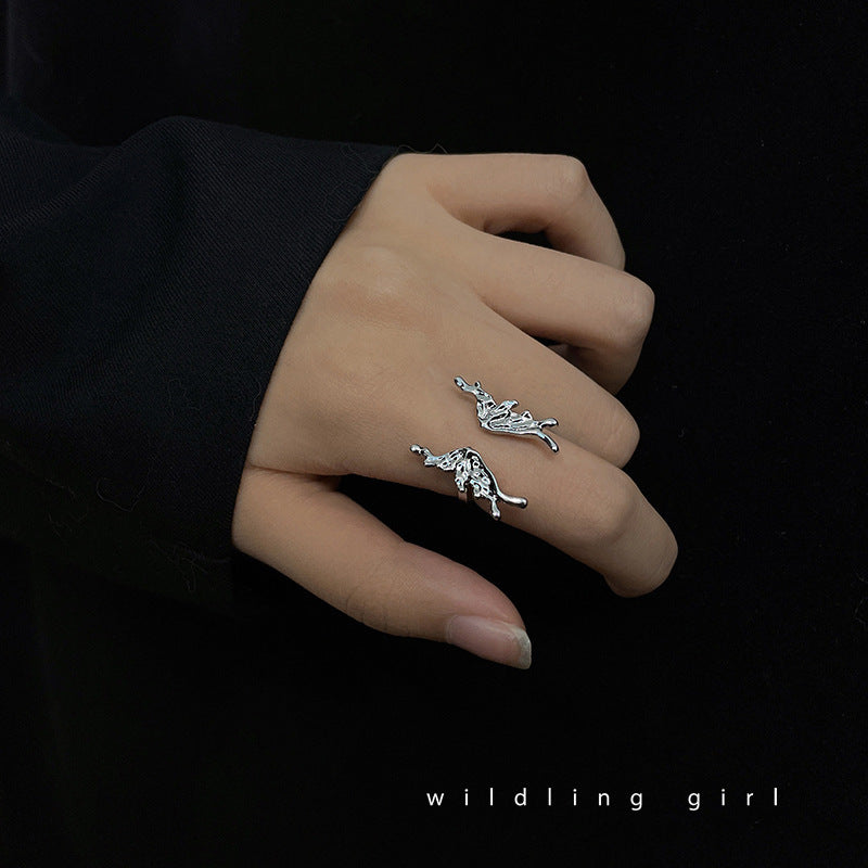 Female Retro Fashion High-key Dignified Opening Ring