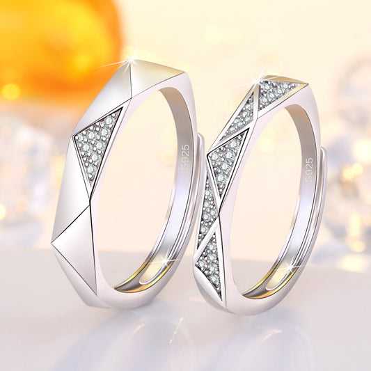 Women's & Men's Couple And One Pair Simple Cold Style Rings