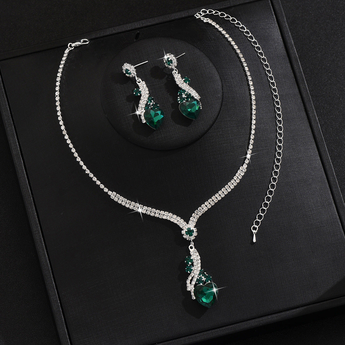 Women's Water Drop Geometry Crystal Two-piece Jewelry Set